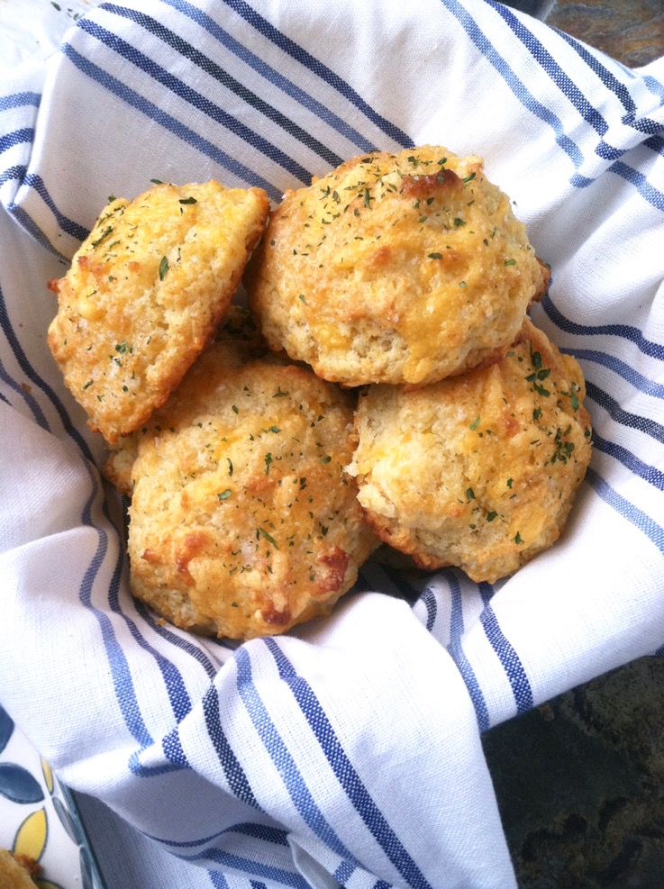 Simple Cheddar Garlic Drop Biscuits