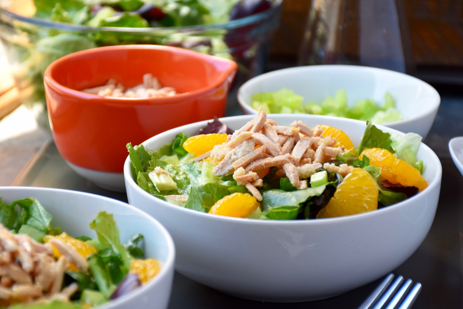 Mandarin Lettuce Salad with Sugared Almonds