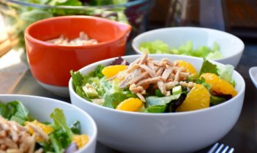 Mandarin Lettuce Salad with Sugared Almonds